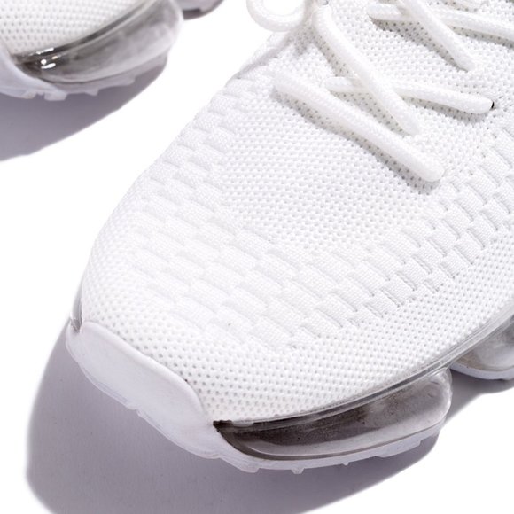 NEW🔥White Lace-Up Stretch Knit Clear Bubble Air Cushion Sneaker Running/Walking - Picture 10 of 10